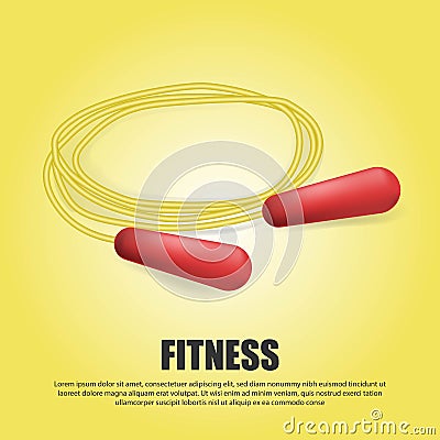 Realistuc 3D jumping Rope illustration, sport fitness symbol - training exercise icon Cartoon Illustration