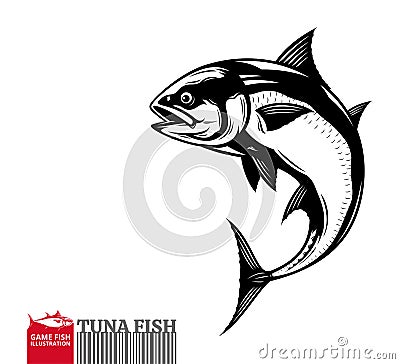 Vector jumping tuna fish illustration Vector Illustration