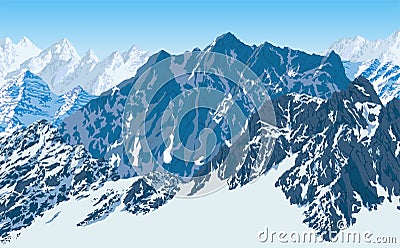 Vector karakoram himalayan mountains Vector Illustration