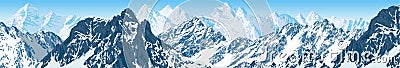 Vector karakoram himalayan panorama Vector Illustration