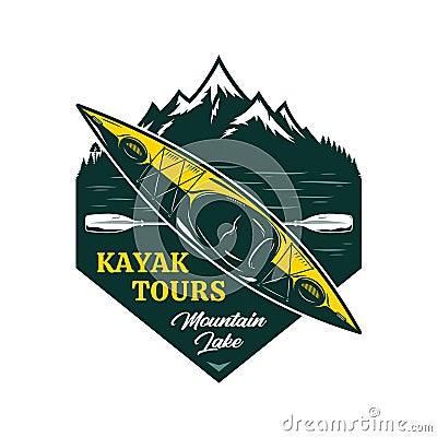 Vector kayak tours logo Vector Illustration