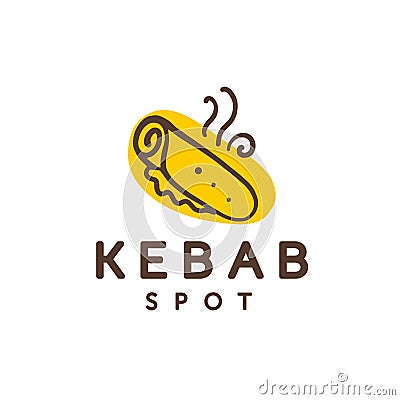 Vector kebab spot logo design isolated on white background. Vector Illustration