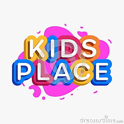 Vector kids place logo cartoon colorful style Vector Illustration