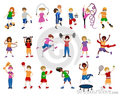 Vector Kids Sports Vector Illustration