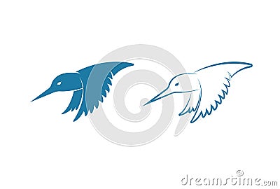 Vector of kingfishers bird design isolated on white background. Easy editable layered vector illustration. Wild Animals Vector Illustration