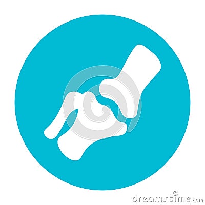 Vector Knee Joint Within A Circle Icon Vector Illustration