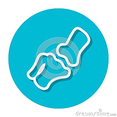 Vector Knee Joint Within A Circle Line Icon Vector Illustration