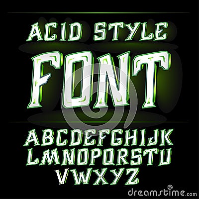 Vector label font, modern style. Absinthe Vector Illustration