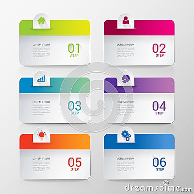 Vector labels step menus infographic template background Vector Illustration