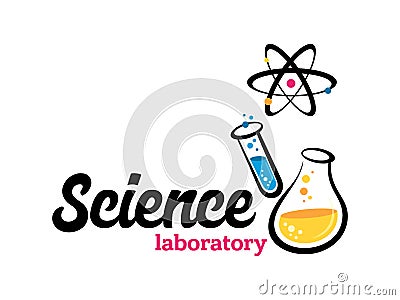 Vector laboratory, chemical, medical logo Stock Photo