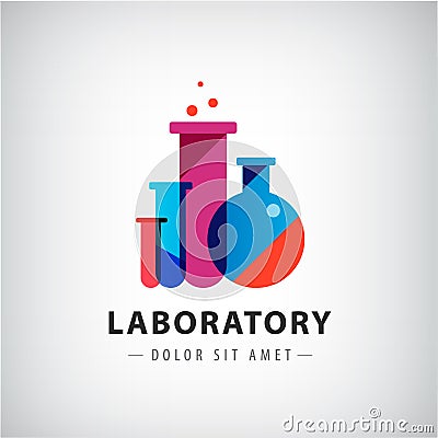 Vector laboratory, chemical, medical test logo Vector Illustration