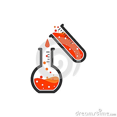 Vector Laboratory, Chemical, Medical Test Logo Stock Photo