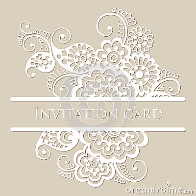 Vector lace card. Vector Illustration