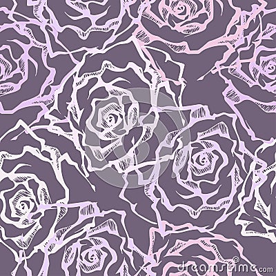 Vector lace flowers on violet background. Vector Illustration
