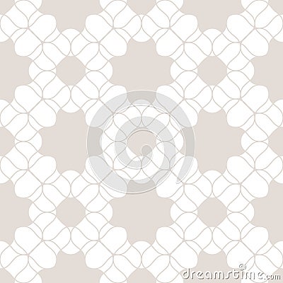 Vector lace seamless pattern. Subtle beige and white floral background texture Vector Illustration