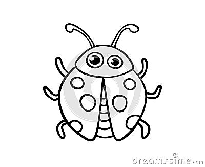 Vector Ladybug outline Vector Illustration