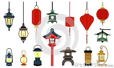 Vector Lantern Icon Illustration - Arabic Chinese Japanese and Modern Vector Illustration