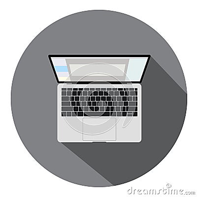 Vector Laptop. Flat icon illustration. Digital display, modern technology Vector Illustration