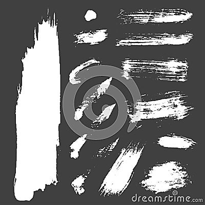 Different grunge brush strokes ink art texture dirty creative grungy element paintbrush vector illustration. Vector Illustration