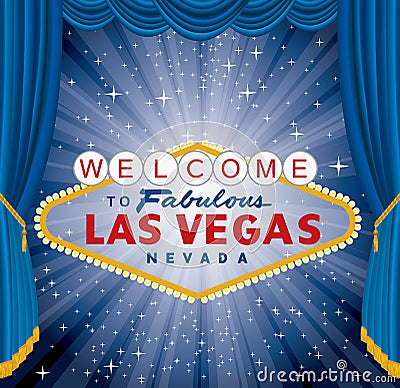 Vegas burst curtain Vector Illustration