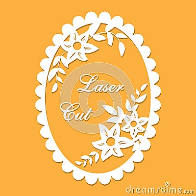 Vector laser cut. Floral ornament orange. Vector Illustration