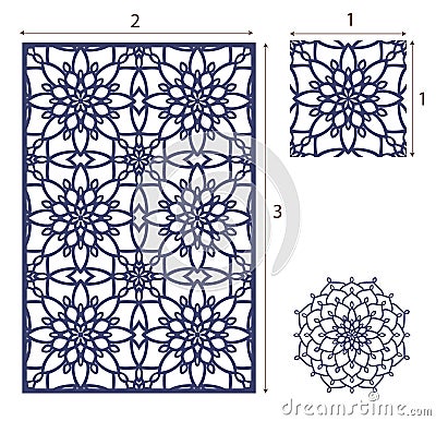 Vector Laser cut panel, the seamless pattern for decorative pane Vector Illustration