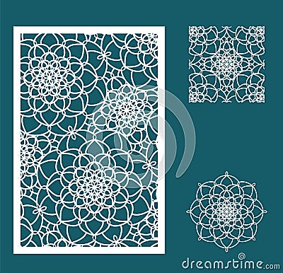 Vector Laser cut panel, the seamless pattern for decorative pane Vector Illustration