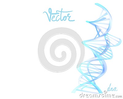 Vector lattice dna chain illustration 3d rendering Vector Illustration