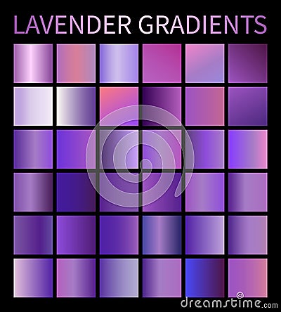 Vector Lavender gradients set for design purple Vector Illustration