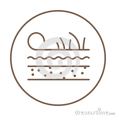 Vector lawn thin linear icon for ecology and organic emblem with outline style. Vector Illustration