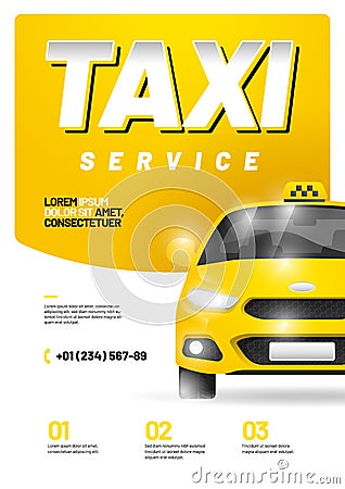 Vector layout design template for advertising taxi service. Vector Illustration