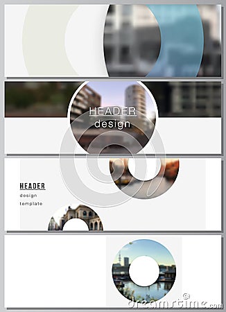 Vector layout of headers, banner templates for website footer design, horizontal flyer design, website header Vector Illustration