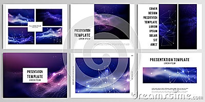 Vector layouts of presentation templates for brochure, cover design, flyer, book design, magazine, poster. Digital data Stock Photo