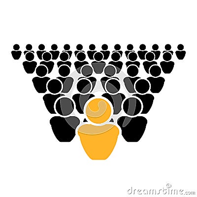 Vector Leadership Concept Icon, Out of Crowd, Be Different, Leader. Vector Illustration