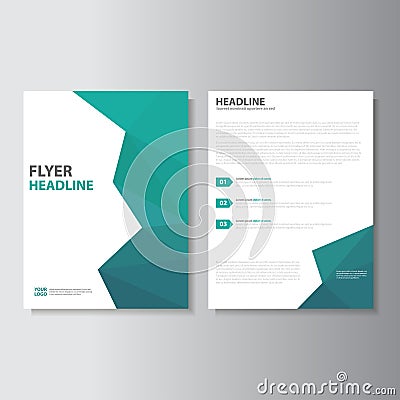 Vector Leaflet Brochure Flyer template a4 size design, annual report book cover layout design, Abstract green presentation templat Vector Illustration