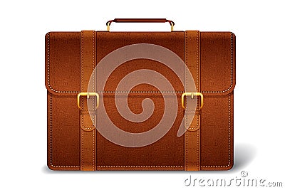 Vector Leather Briefcase Vector Illustration