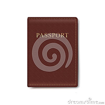 Vector Leather Cover for Passport Isolated Vector Illustration