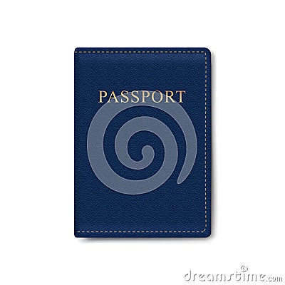 Vector Leather Cover for Passport Isolated Vector Illustration