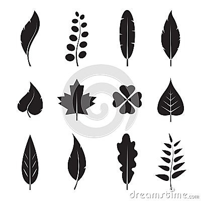 Vector leaves icon set Vector Illustration