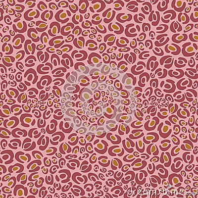 Vector leopard pink and gold texture seamless repeat pattern background. Surface pattern design. Vector Illustration