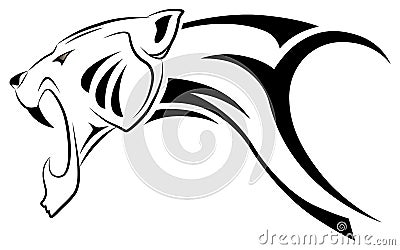 Vector leopard, tribal tattoo Vector Illustration