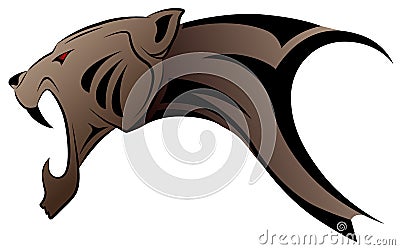 Vector leopard, tribal tattoo Vector Illustration