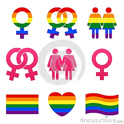 Vector lesbian symbols Vector Illustration