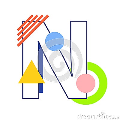 Vector letter N Vector Illustration