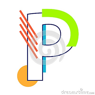 Vector letter P Vector Illustration