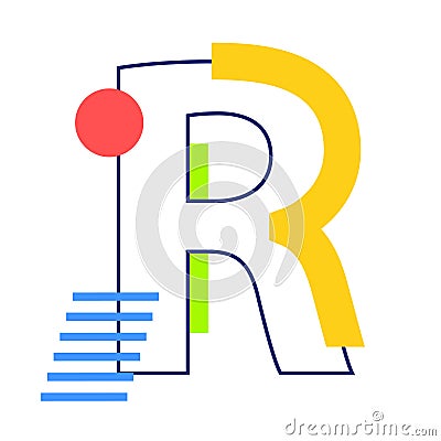 Vector letter R Vector Illustration