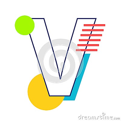 Vector letter V Vector Illustration