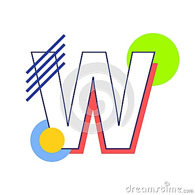 Vector letter W Vector Illustration