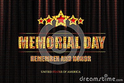 Vector lettering Memorial Day Vector Illustration