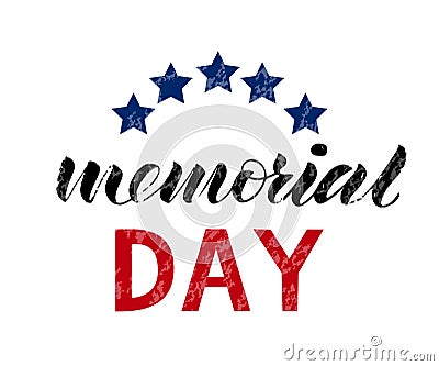 Lettering of Memorial day honor and remember Vector Illustration